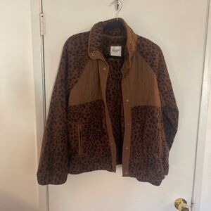 Abercrombie and Fitch xl leopard fleece jacket